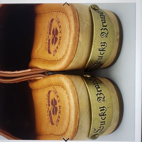LUCKY BRAND LEATHER/SUEDE PEACE SIGN CLOGS SZ 7 NEW - Picture 16 of 16